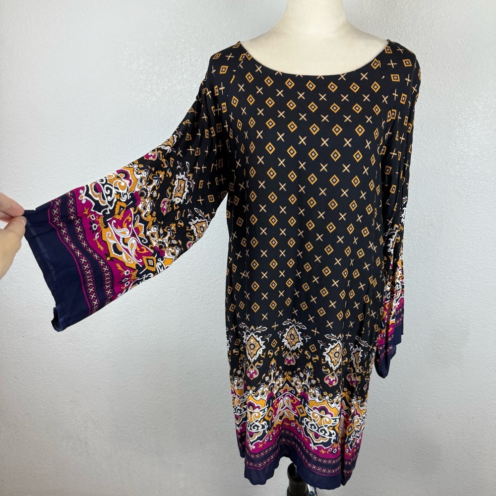 Risesun Elegant Long Sleeve Boho‎ Patterned Dress Never Worn